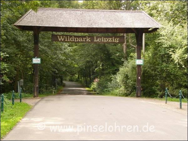 Hier geht es in den Wildpark. Der Eintrit ist frei, nur der Parkplatz gegenber kostet eine geringe Gebhr.